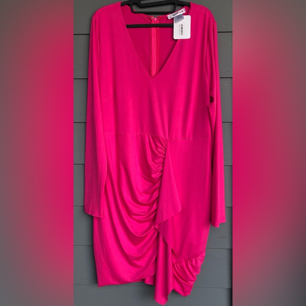 Perfectly Priscilla N.W.T. Elegant‎ Pink Women's Dress.Size 2XL. Midi,Graduation
